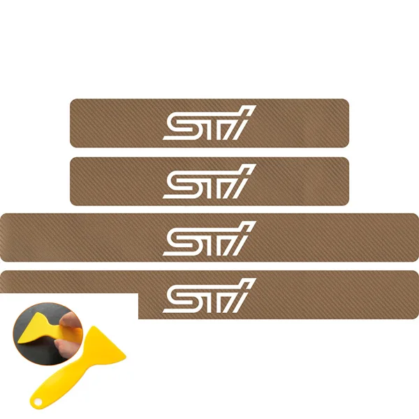 Golden white 4 шт. карбоновое волокно STI автомобильные пороги протектор Переводные картинки Subaru Impreza WRX STI Trezia Стелла EV Dex Pleo автостайлинг - Название цвета: Golden white