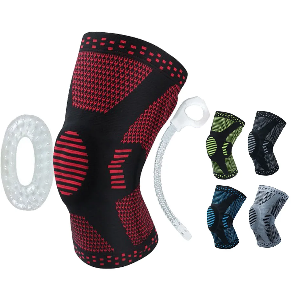 Knee Brace Compression Sleeve,Elastic Knee Wraps with Silicone Gel & Spring Support,Medical