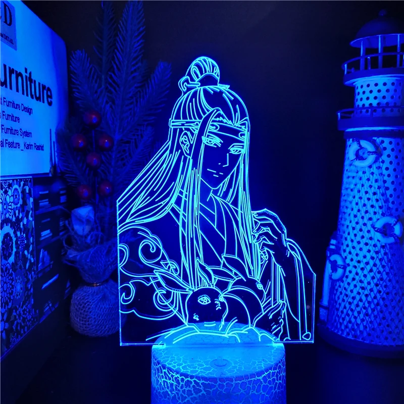 Светодиодный светильник Mo Dao Zu Shi Lan Zhan аниме-фигурка 3D иллюзия лампа для манги