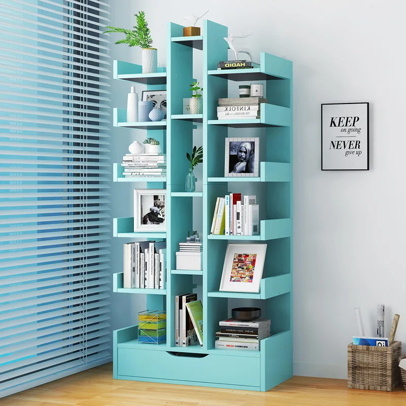 

Simple Bookcase Creative Landing Storage Shelf Minimalist Modern Multi-functional Small Bookcase Students Multilayer Bookshelf
