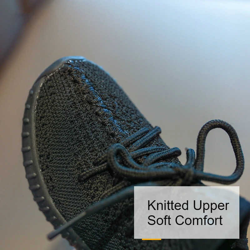 

Spring 2019 Boys Girl Knit Breathable Runner Sneakers Toddler/Little/Big Kid Lace-Up Trainers Children Sport School Casual Shoes