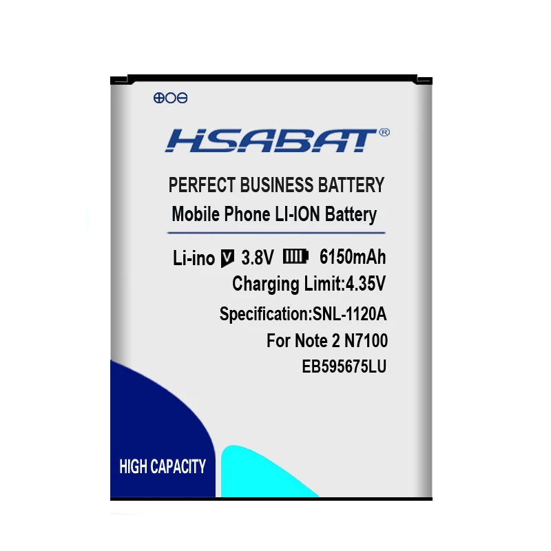 HSABAT 6150 мА/ч, Батарея EB595675LU для samsung Galaxy Note 2 II note2 N7100 Note 2 LTE N7105 N7102 T889 L900 Verizon i605 N719