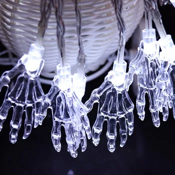 

1m Halloween String Light Skeleton Hand LED Garland Holiday Decoration Battery Operated For Party Christmas