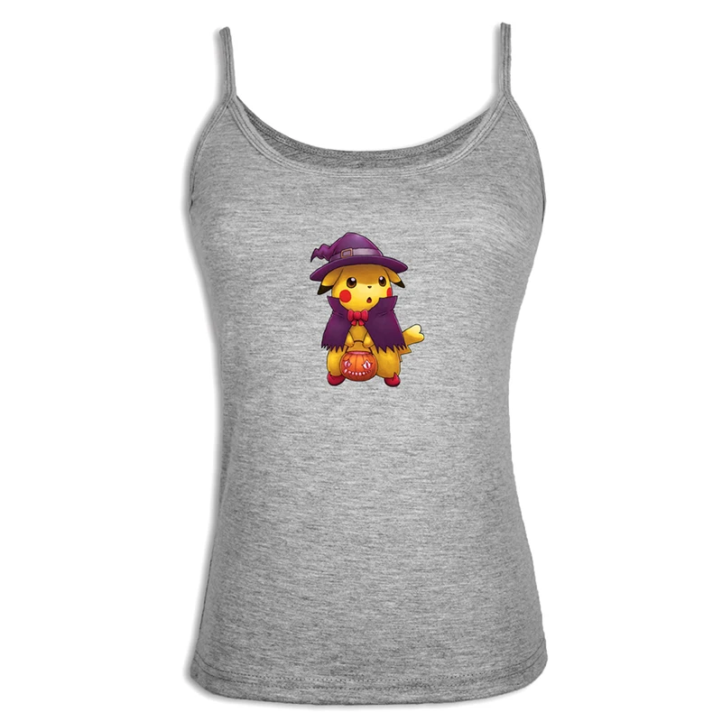 jfSingletS1263G Пикачу Camis классический мультфильм Покемон Милый Пират капитан Пикачу женская сексуальная майка хлопок на бретельках Топы подарок - Цвет: jfSingletS1263G