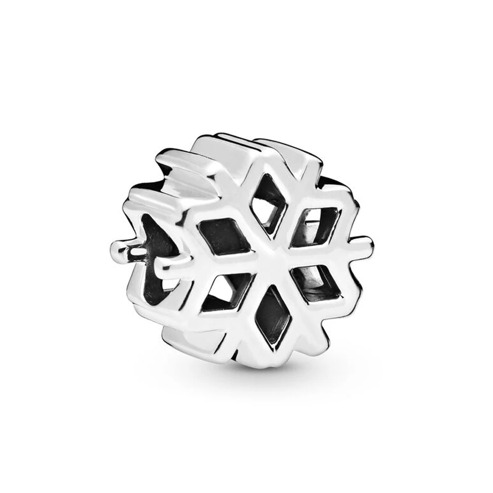 

Authentic 925 Sterling Silver Bead Polished Snowflake Charm Fit Pandora Women Bracelet Bangle Gift DIY Jewelry