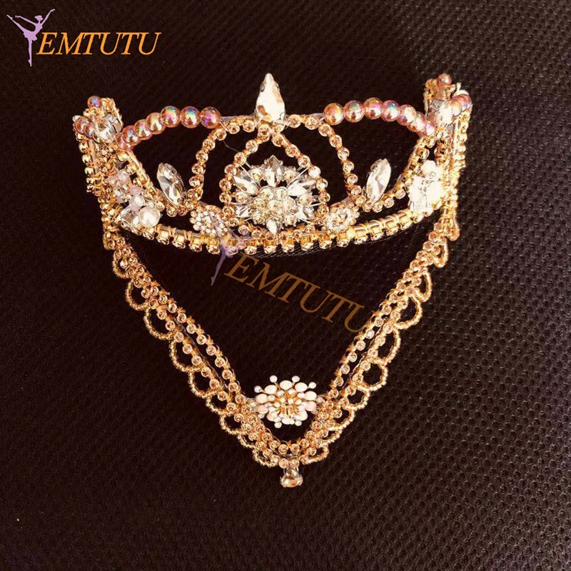 Sleeping Beauty Professional Ballet Crown Tiara Crystal Nutcracker Ballet Headpiece Hand Made Ballet Headwear headdress Custom