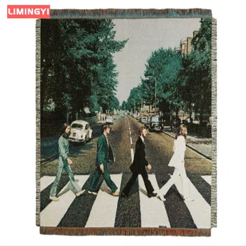

LIMINGYI Decoration Leisure Blanket Sofa Blanket The Beatles Crossing The Road Art Tapestry Throw Blanket for Beds MT015