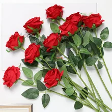 

Artificial Rose Flower Red Silk Roses with Stem Flowers Bouquet Wedding Party Home Decor Anniversary Gifts for Wife Girlfriend