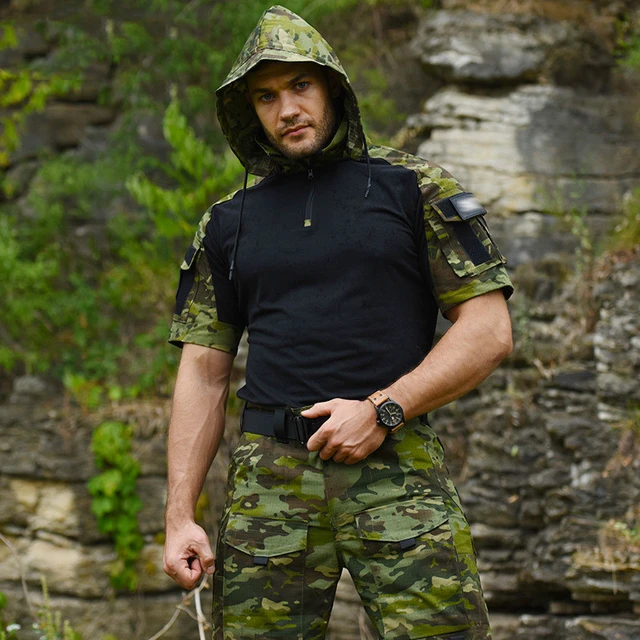 Frog Combat Training Suit Camouflage Coat Short Sleeve Military