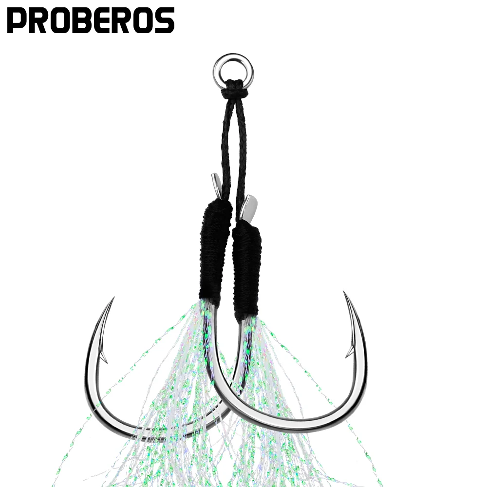 Рыболовные крючки PROBEROS блестящие двойные рыболовные с 5 искусственными блеснами