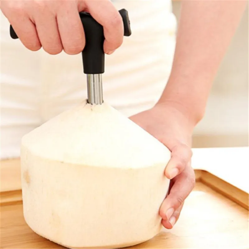 

Coconut Opener Tool 1Pcs Black Coco Water Punch Tap Drill Straw Open Hole Cut Gift Fruit Openers Tools Kitchen Gadgets