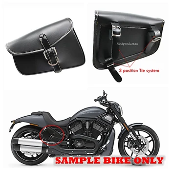 

Left Side PU Leather Saddlebag Luggage Bag For Harley Sportster Iron 72 883 1200 With 3 Quick-release For Backside Mounting