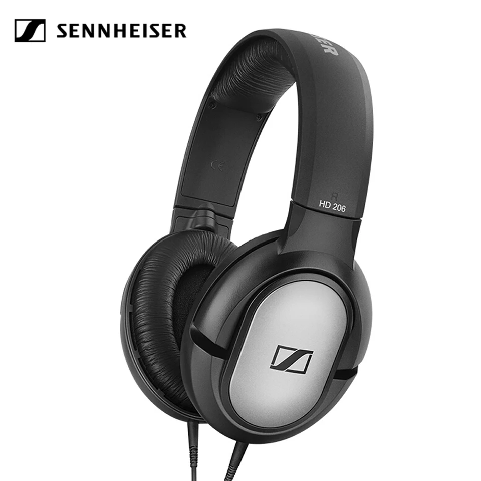 Original Sennheiser HD206 3 5mm Wired Headphone Noise Isolation Earphone Stereo Music Sport Headset Deep Bass for iPhone Android