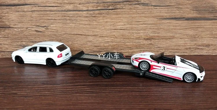 1: 64 пропорциональный литой внедорожник Супер спортивный автомобиль прицеп бортовой транспортер сплав Модель автомобиля игрушки