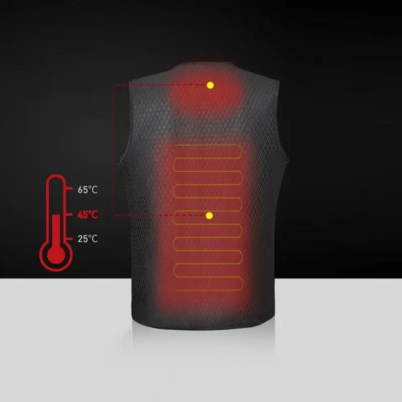  Outdoor USB Infrared Electric Heating Vest Men Women Winter Warm Heated Waistcoat Thermal Skiing Hi