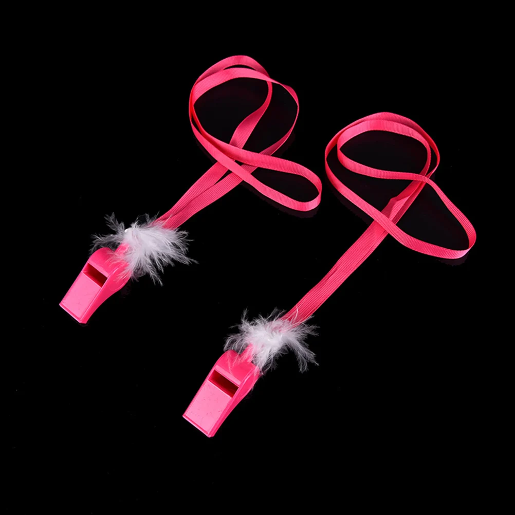 1PC Hen Party Night Whistles Pink White Feather Wedding Bride toys plastic whistles Favor Wedding Party Supplies New