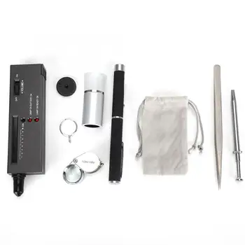 

High Accuracy Diamond Tester Indicator Test Pen Flashlight Viewer Tweezers Magnifier Diamond Claw Identification Tool Set New