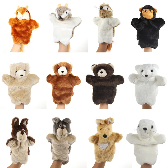 variety of simulation animal hand puppets Early childhood education tools cute soft Lovely Soothing doll kids bitrthday gift 5
