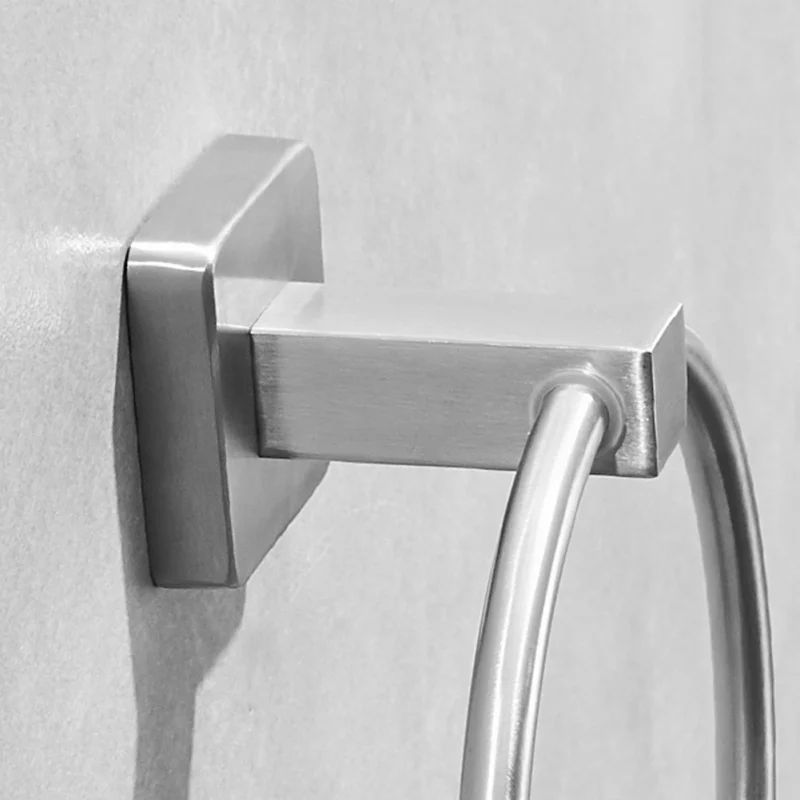 Stainless Steel Towel Shelf Wall-Mounted Bathroom Holder Adhesive Force Bathroom Ring Towel Shelf Bathroom Accessories 2020