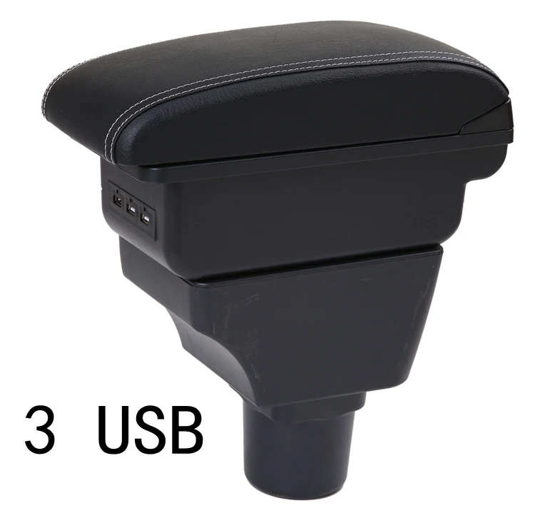 Black white line3USB Используется для Ford FIGO/фристайл/Endeavour подлокотник коробка FORD figo автомобильный внутренний поручень заряжаемый USB двойной слой - Название цвета: Black white line3USB