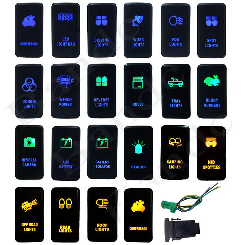 Interruttore A Pulsante 3Amp 12V Con Connettore Di Cablaggio Per Toyota Prado Serie 120 2003-2009, Toyota Landcruiser Fj Cruiser