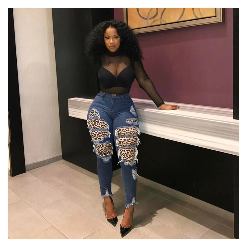 

Women's Denim Pants Patchwork Jeans Fashion Loose Casual Breathable Skinny Jeans Personalized Trendy Fashion All Match Pants