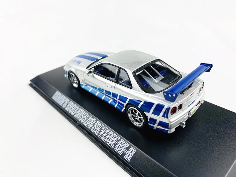 Зеленый светильник 1:43 BRIAN'S 1999 NISSAN SKYLINE GT-R бутик сплава игрушки для детей Детские игрушки модель оригинальная коробка