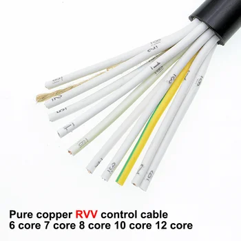 

Pure copper RVV control cable 10 core signal sheathed wire, RVV 10*0.5 mm2 (100 meters per roll)