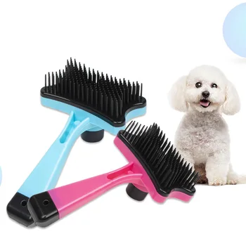 

Plastic Push Brush for Cat and Dogs Pet Groom Bath Brush Hair Removal Brush JS22