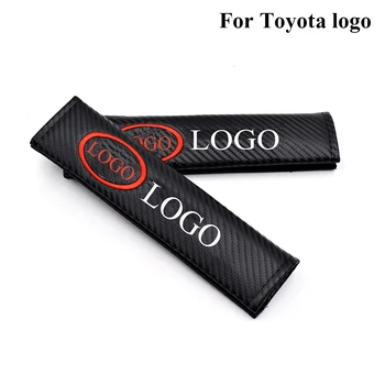 

Carbon Fiber Black Car Seatbelt Shoulder Pad Comfortable Driving Seat Belt Cover Embroidery Seat belt shoulder pads for Toyota