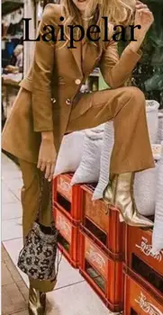 

2019 Fashion Vintage Casual Solid Blazers Women Clothing Double Breasted Multicolor Suit Coat Office Lady Female Clothing