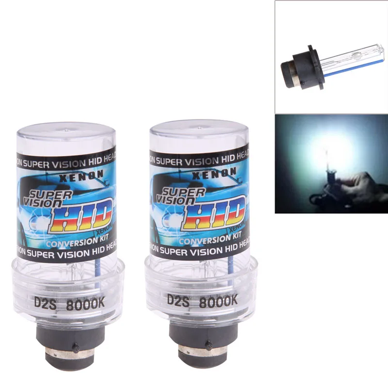 2X8000 k 35W D2S/D2C ксеноновая Автомобильная замена HID Белый головной светильник Светильник лампы