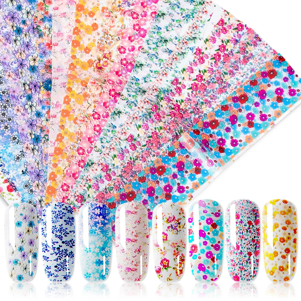 

16pcs Nail Foil Stickers Mix Rose Flowers Nail Art Nail Sticker Water Transfer Foil Stickers Nail DIY Manicure Decals