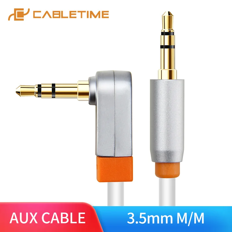 Кабель AUX CABLETIME разъем 3 5 мм аудиокабель штырь 90 градусов кабель для динамика