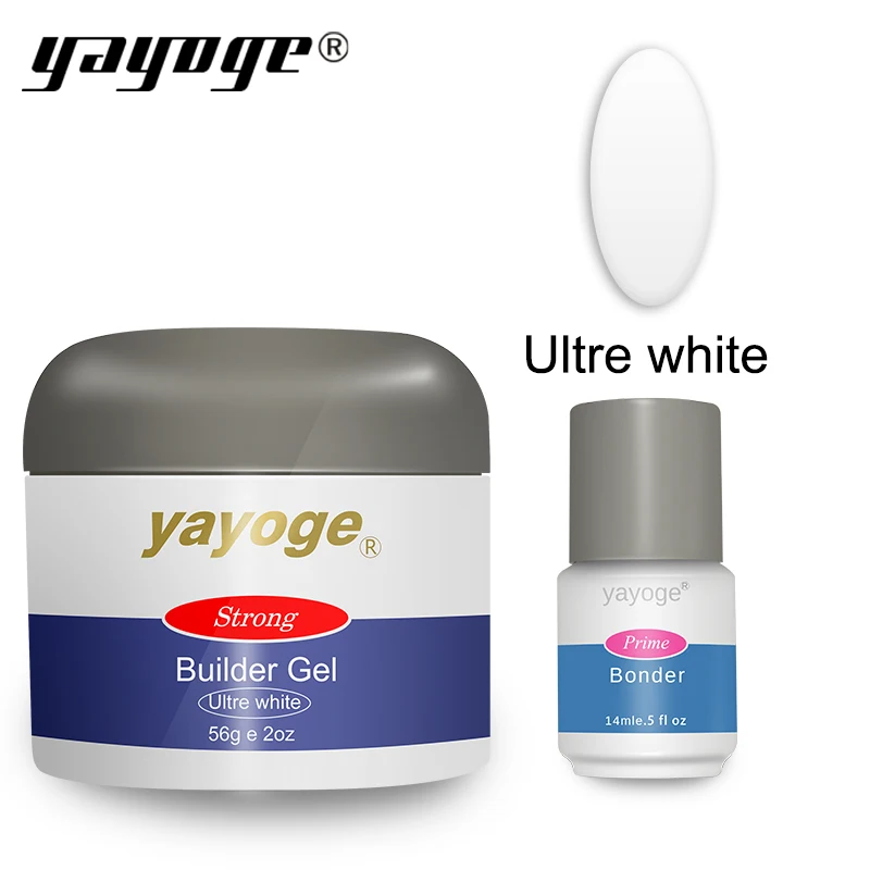 white Yayoge набор гелей для наращивания ногтей, 7 цветов, Гель-лак для замачивания, полистроительный гель с кончиками для ногтей, для дизайна ногтей, 56 мл - Цвет: white