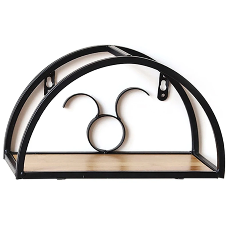 

Promotion! Vintage Wrought Iron Shelf Wood Board Decorative Wall-Mounted Storage Racks Shelves Sundries Organizer