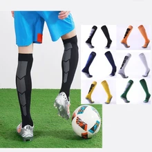 Custom Logo Graphic Pattern Design Over Knee High Football Soccer Sports Socks Cushion Unisex