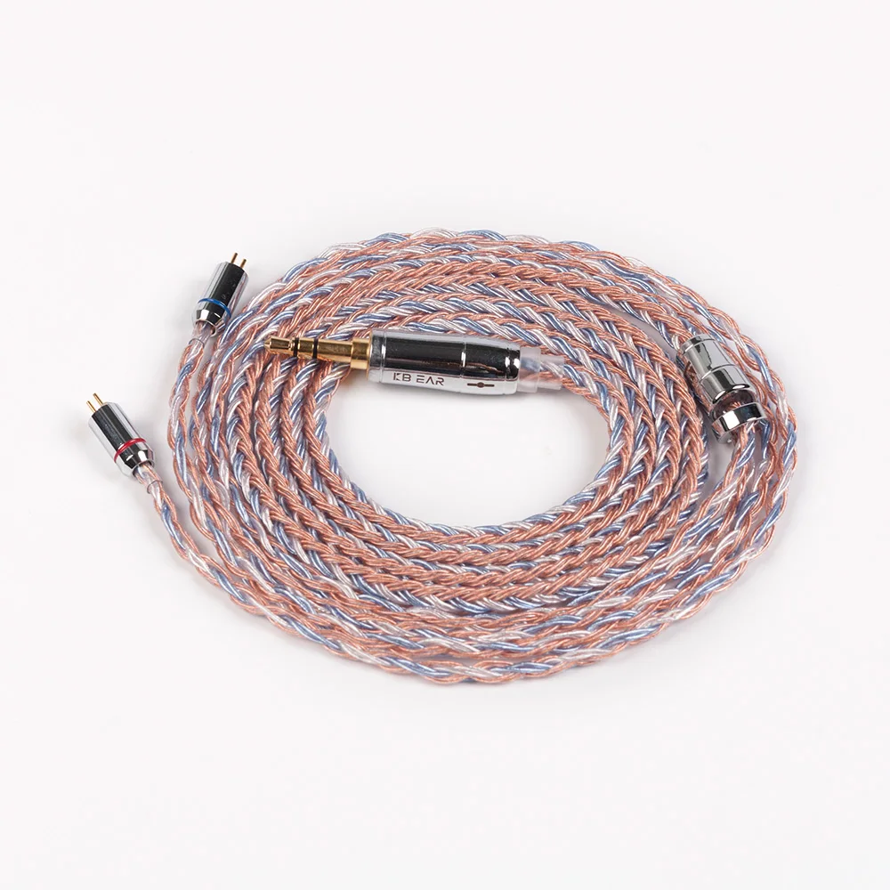 AK KBEAR 16 Core Upgraded Silver Plated Copper Cable 2.5/3.5/4.4MM With MMCX/2pin/QDC TFZ Connector For KZ ZS10 ZSN Pro AS16 ZSX - Цвет: 2PIN 3.5