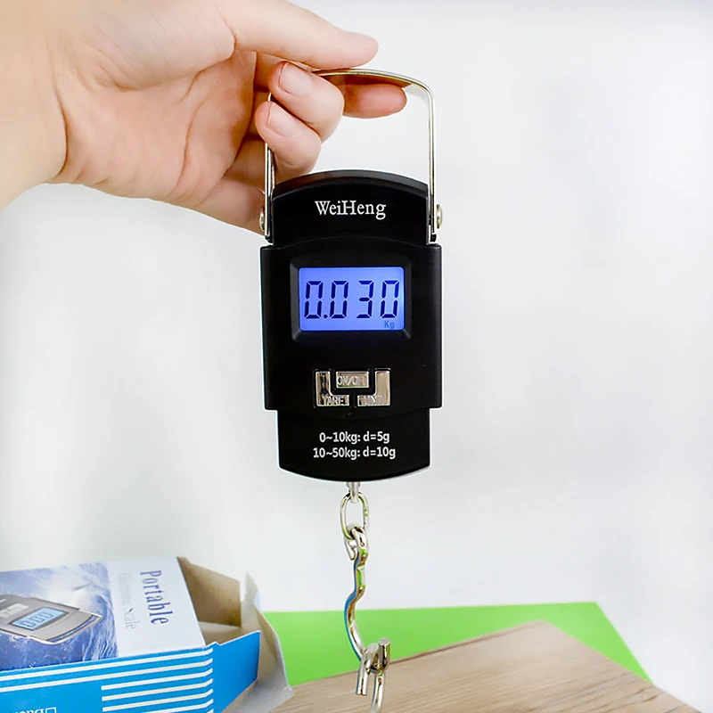

High Quality 50kg/110lb Digital Fish Scale Electronic Scale Portable Express Luggage Weight Hanging Scale Escala colgante
