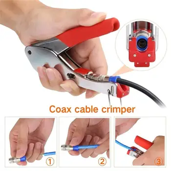

Litake RG59 RG6 Connectors Coaxial Crimping Tool Compression Coax Cable Crimper Plier