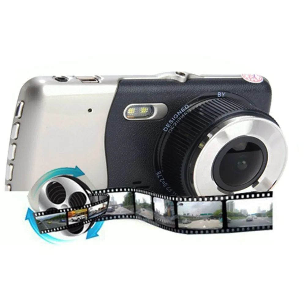 4 дюйма ips Full HD 1080P вождение автомобиля Регистраторы Видеорегистраторы для автомобилей вождения Регистраторы Широкий формат с двумя объективами Автомобильный видеорегистратор