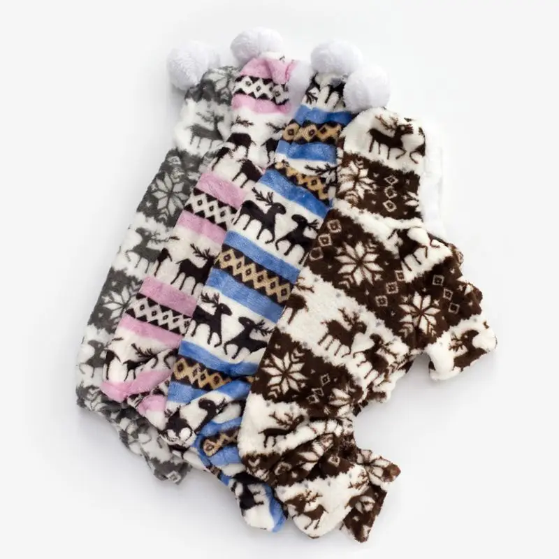 Коралловая флисовая толстовка с капюшоном для собак, одежда для маленьких собак, рождественские пальто для собак, зимний костюм для животных