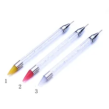 Карандаш для маникюра стиль дизайн ногтей Стразы ручка для наклеивания с двухголовой поглощать дрель с инкрустацией стразами силикагель мягкий головка бриллиант ручка