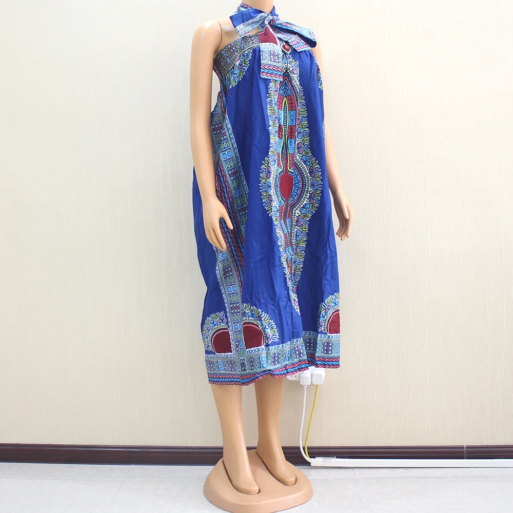 Африканская Дашики гарантированный Hollandais настоящая восковая печать синий 100% хлопок Дашики шаблон Печатный Мода леди бохе стиль платья