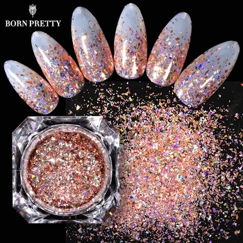 

BORN PRETTY 1 Box Holographics Nail Flakies Sequins 0.1g Rose Gold Powder Paillette DIY Nail Art Decorations