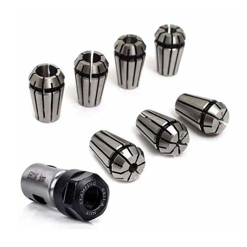 1pcs High Precision ER11 1-7MM 1/4 MM 6.35MM 1/8MM 3.175MM Spring Collet Chuck Set For CNC Engraving Machine Lathe Mill Tool,spring collet,collet chuck,spring collet chuck