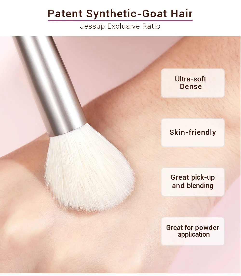 Jessup Makeup Brushes Set 15-25pcs Natural-Synthetic Hair Foundation Powder Highlighter Eyeshadow Brush for Making up