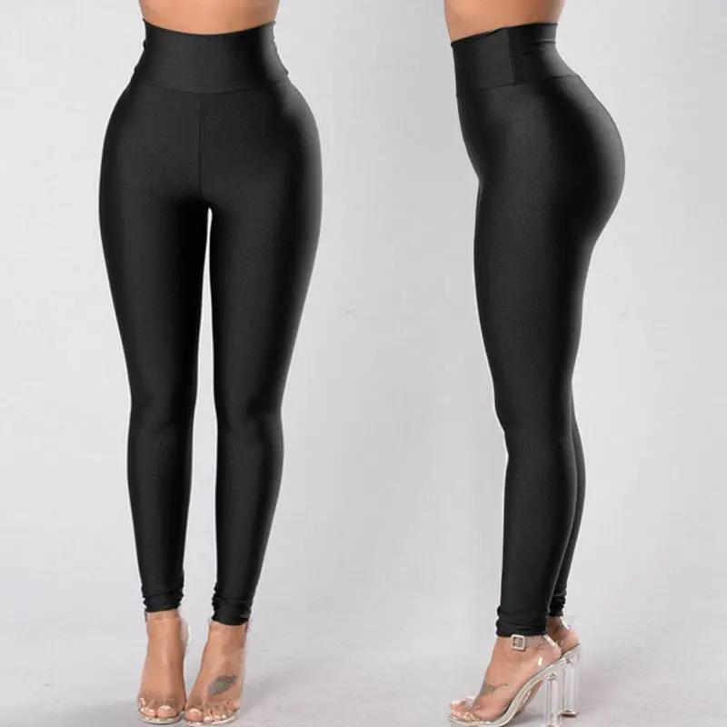 Spring Winter Womens Leggings Fashion High Waist Gym Sportswear Solid Color Pants Casual Slim Running Training Fitness | Женская одежда