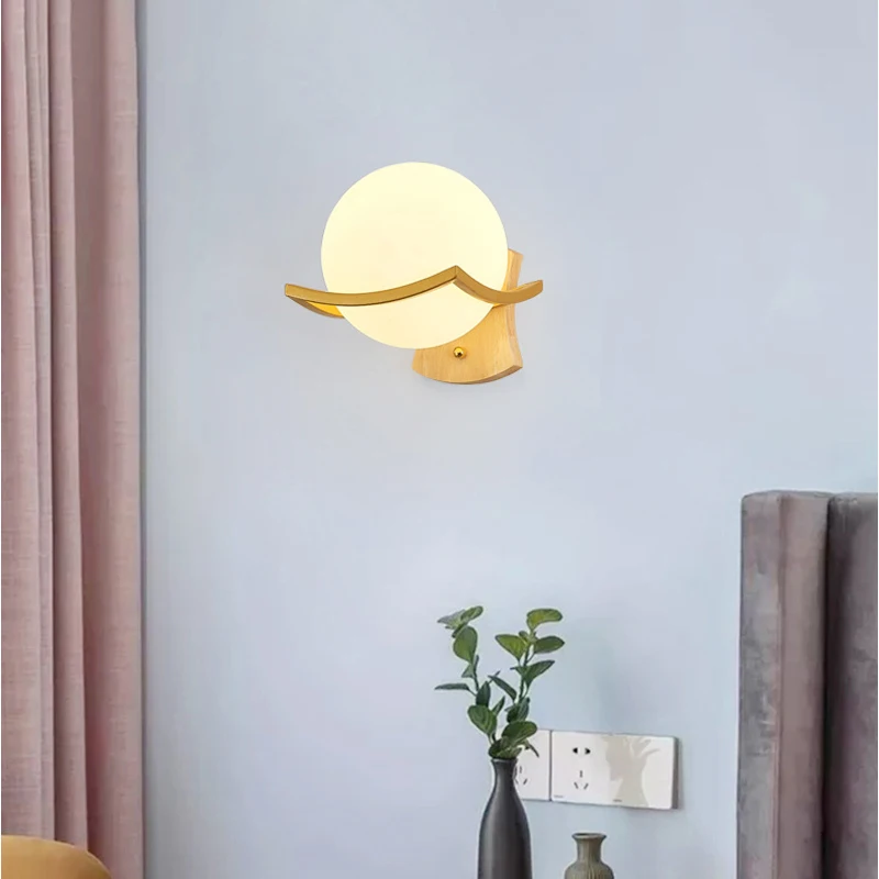 Decorative Modern Wall Lamp Glass Shade Bedside Bedroom Loft Design Up Down Iron Led Wall Lights E27 For Home Mirror