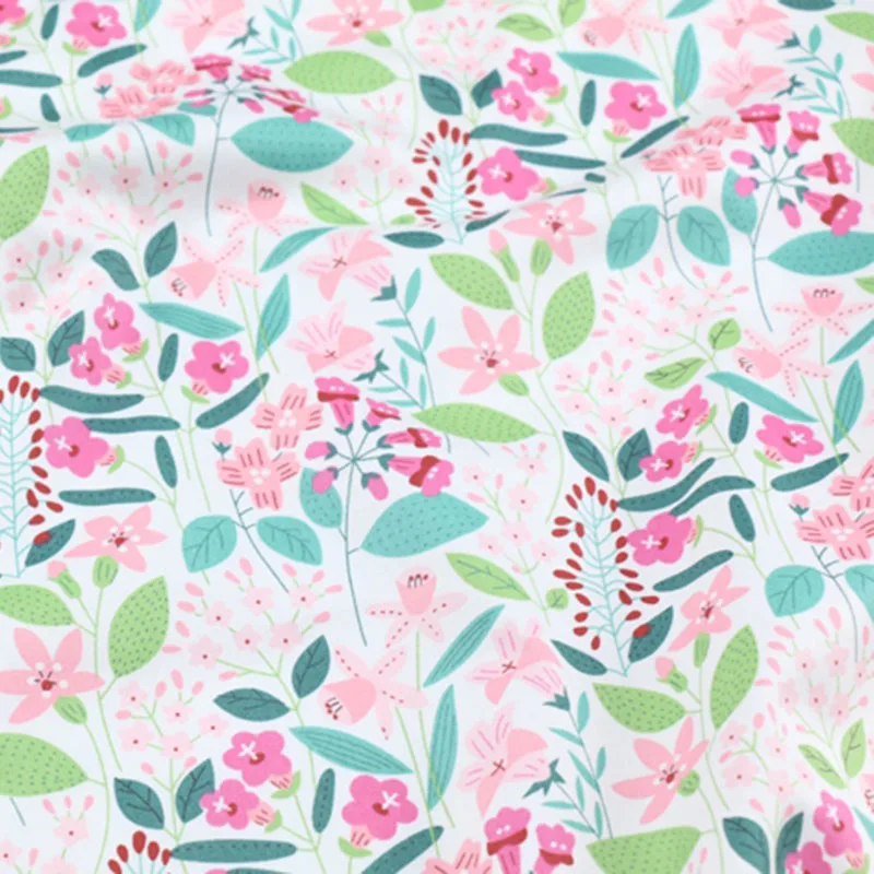 Цветочная 100% хлопчатобумажная ткань для изготовления одежды Детское платье